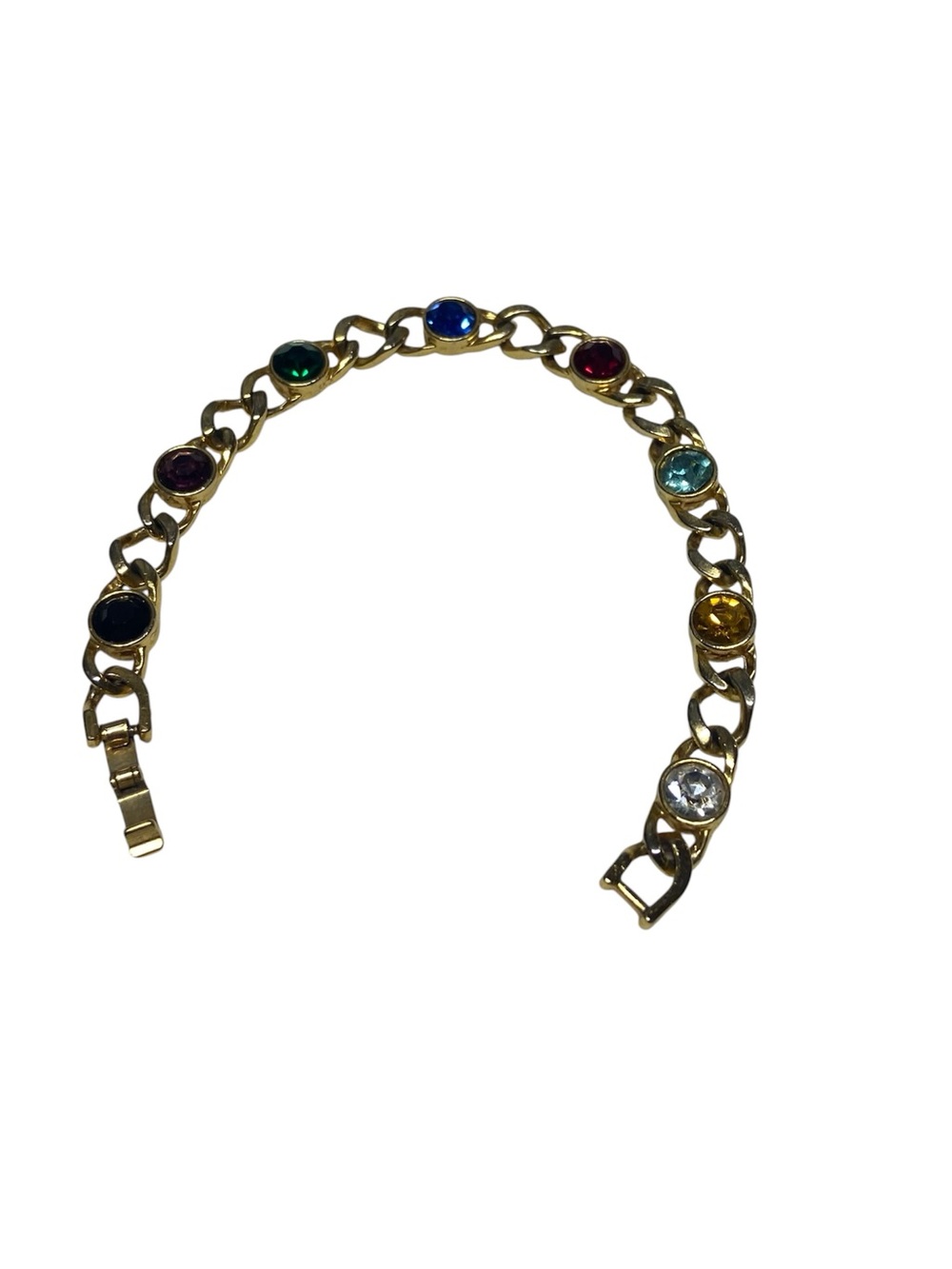 Gold-Tone Multicolor Crystal Tennis Bracelet - Women Jewelry